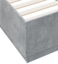 Bettgestell mit LED Betongrau 100x200 cm Holzwerkstoff