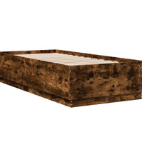 Bettgestell mit LED Räuchereiche 100x200 cm Holzwerkstoff