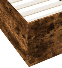 Bettgestell mit LED Räuchereiche 100x200 cm Holzwerkstoff