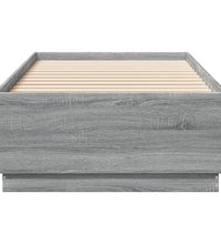 Bettgestell mit LED Grau Sonoma 100x200 cm Holzwerkstoff