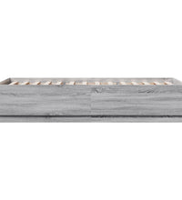 Bettgestell mit LED Grau Sonoma 100x200 cm Holzwerkstoff