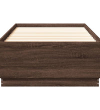 Bettgestell mit LED Braun Eichen-Optik 100x200 cm Holzwerkstoff