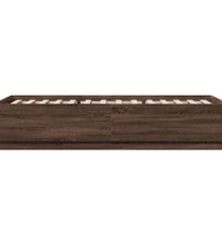 Bettgestell mit LED Braun Eichen-Optik 100x200 cm Holzwerkstoff