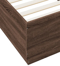 Bettgestell mit LED Braun Eichen-Optik 100x200 cm Holzwerkstoff