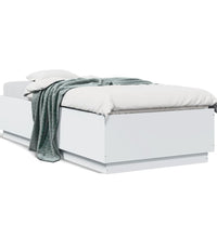 Bettgestell mit LED Weiß 90x200 cm Holzwerkstoff