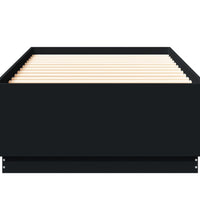 Bettgestell mit LED Schwarz 90x200 cm Holzwerkstoff