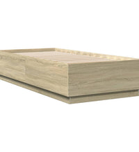 Bettgestell mit LED Sonoma-Eiche 90x200 cm Holzwerkstoff
