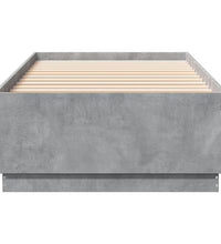 Bettgestell mit LED Betongrau 90x200 cm Holzwerkstoff