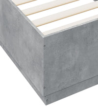 Bettgestell mit LED Betongrau 90x200 cm Holzwerkstoff