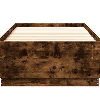 Bettgestell mit LED Räuchereiche 90x200 cm Holzwerkstoff