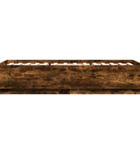 Bettgestell mit LED Räuchereiche 90x200 cm Holzwerkstoff