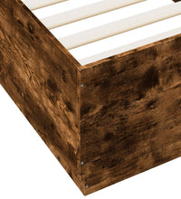 Bettgestell mit LED Räuchereiche 90x200 cm Holzwerkstoff