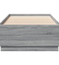 Bettgestell mit LED Grau Sonoma 90x200 cm Holzwerkstoff