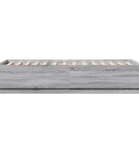 Bettgestell mit LED Grau Sonoma 90x200 cm Holzwerkstoff