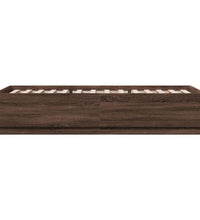 Bettgestell mit LED Braun Eichen-Optik 90x200 cm Holzwerkstoff