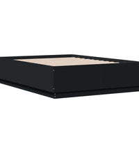 Bettgestell mit LED Schwarz 140x190 cm Holzwerkstoff