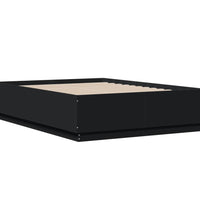 Bettgestell mit LED Schwarz 140x190 cm Holzwerkstoff
