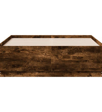 Bettgestell mit LED Räuchereiche 140x190 cm Holzwerkstoff