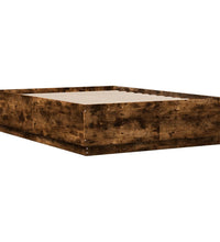 Bettgestell mit LED Räuchereiche 140x190 cm Holzwerkstoff