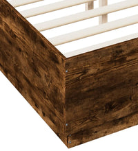 Bettgestell mit LED Räuchereiche 140x190 cm Holzwerkstoff