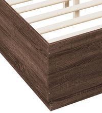 Bettgestell mit LED Braun Eichen-Optik 140x190 cm Holzwerkstoff