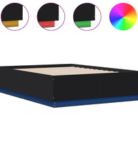 Bettgestell mit LED Schwarz 135x190 cm Holzwerkstoff