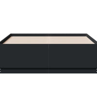 Bettgestell mit LED Schwarz 135x190 cm Holzwerkstoff