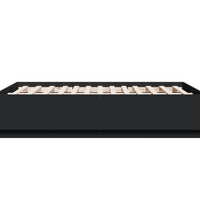 Bettgestell mit LED Schwarz 135x190 cm Holzwerkstoff