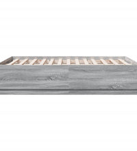 Bettgestell mit LED Grau Sonoma 135x190 cm Holzwerkstoff
