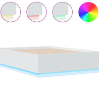 Bettgestell mit LED Weiß 120x190 cm Holzwerkstoff