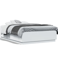 Bettgestell mit LED Weiß 120x190 cm Holzwerkstoff