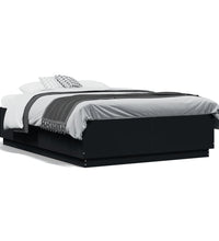 Bettgestell mit LED Schwarz 120x190 cm Holzwerkstoff