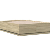 Bettgestell mit LED Sonoma-Eiche 120x190 cm Holzwerkstoff
