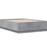 Bettgestell mit LED Betongrau 120x190 cm Holzwerkstoff