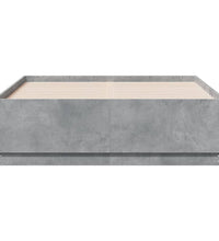 Bettgestell mit LED Betongrau 120x190 cm Holzwerkstoff