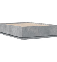 Bettgestell mit LED Betongrau 120x190 cm Holzwerkstoff