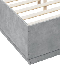 Bettgestell mit LED Betongrau 120x190 cm Holzwerkstoff