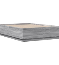 Bettgestell mit LED Grau Sonoma 120x190 cm Holzwerkstoff