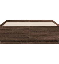 Bettgestell mit LED Braun Eichen-Optik 120x190 cm Holzwerkstoff