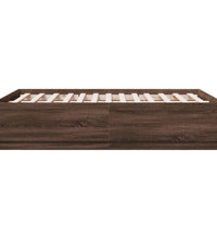 Bettgestell mit LED Braun Eichen-Optik 120x190 cm Holzwerkstoff