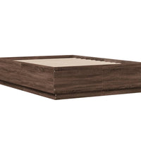 Bettgestell mit LED Braun Eichen-Optik 120x190 cm Holzwerkstoff
