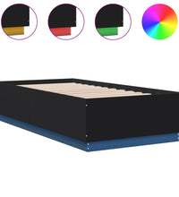 Bettgestell mit LED Schwarz 90x190 cm Holzwerkstoff