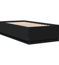 Bettgestell mit LED Schwarz 90x190 cm Holzwerkstoff