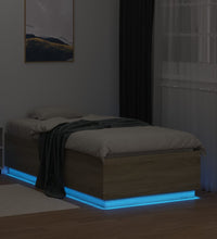 Bettgestell mit LED Sonoma-Eiche 90x190 cm Holzwerkstoff