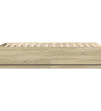 Bettgestell mit LED Sonoma-Eiche 90x190 cm Holzwerkstoff