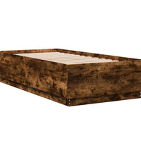 Bettgestell mit LED Räuchereiche 90x190 cm Holzwerkstoff