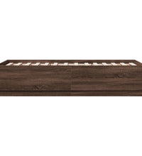 Bettgestell mit LED Braun Eichen-Optik 90x190 cm Holzwerkstoff