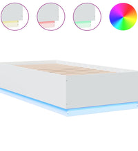 Bettgestell mit LED Weiß 75x190 cm Holzwerkstoff