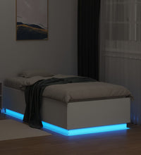 Bettgestell mit LED Weiß 75x190 cm Holzwerkstoff