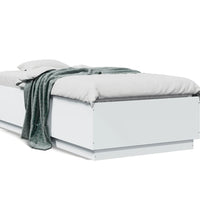 Bettgestell mit LED Weiß 75x190 cm Holzwerkstoff